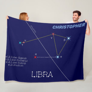 Zodiac Constellation Libra Fleece Deken