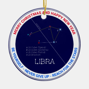 Zodiac Constellation Libra Keramisch Ornament