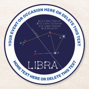 Zodiac Constellation Libra Ronde Kartonnen Onderzetter