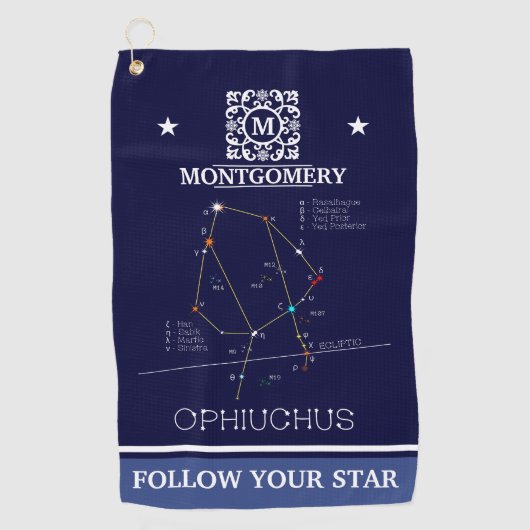 Zodiac Constellation Ophiuchus Golfhanddoek (Voorkant)