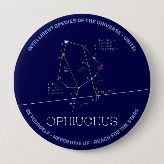 Zodiac Constellation Ophiuchus Ronde Button 4,0 Cm (Voorkant)