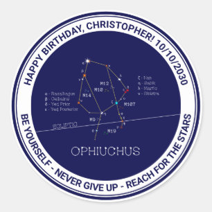 Zodiac Constellation Ophiuchus Ronde Sticker