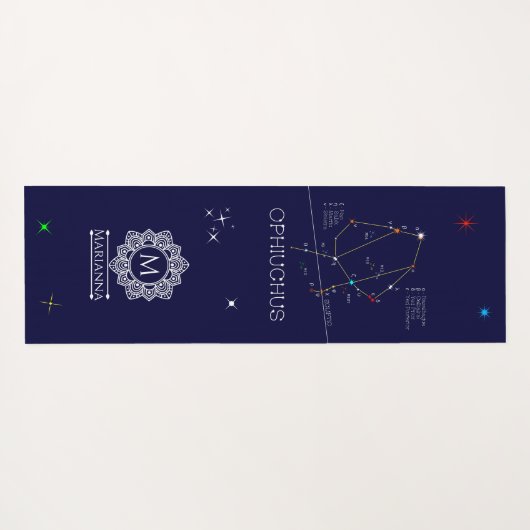Zodiac Constellation Ophiuchus Yogamat (Achterkant (horizontaal))