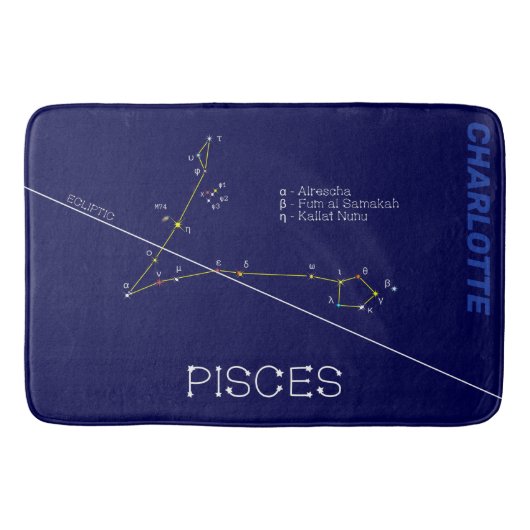 Zodiac Constellation Pisces Badmat (Voorkant)