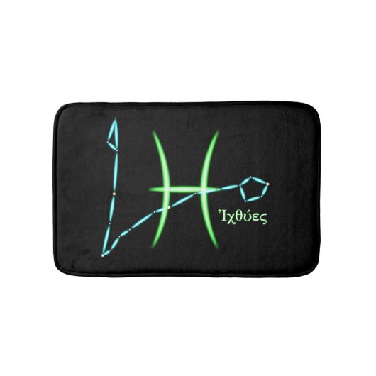 Zodiac Constellation Pisces Bath Mat (Voorkant)
