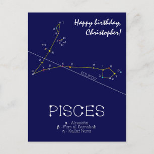 Zodiac Constellation Pisces Briefkaart