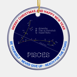 Zodiac Constellation Pisces Keramisch Ornament