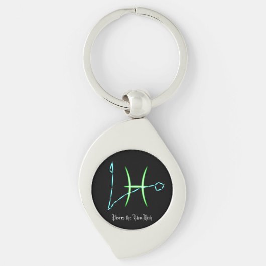 Zodiac Constellation Pisces Metal Sleutelhanger (Voorkant)