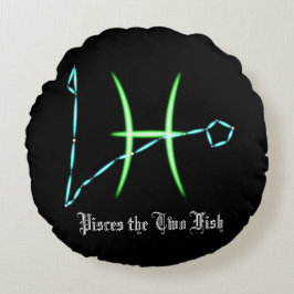 Zodiac Constellation Pisces Round Pillow Rond Kussen