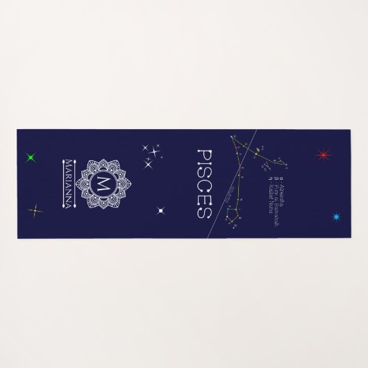 Zodiac Constellation Pisces Yogamat (Achterkant (horizontaal))