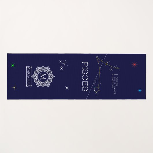 Zodiac Constellation Pisces Yogamat (Voorkant (horizontaal))