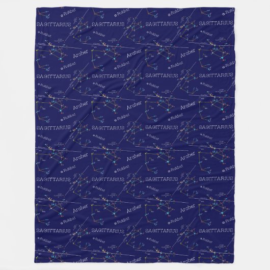 Zodiac Constellation Sagittarius Fleece Deken (Voorkant)