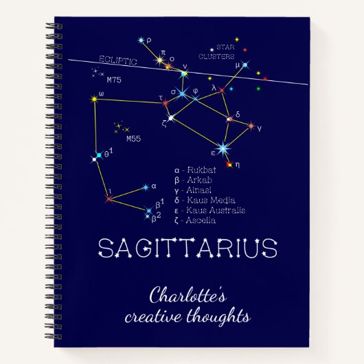 Zodiac Constellation Sagittarius Notitieboek (Voorkant)
