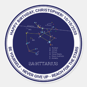 Zodiac Constellation Sagittarius Ronde Sticker