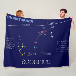 Zodiac Constellation Scorpius Fleece Deken
