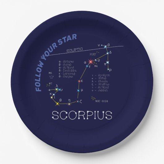 Zodiac Constellation Scorpius Papieren Bordje (Voorkant)