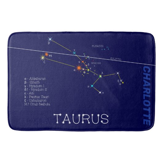 Zodiac Constellation Taurus Badmat (Voorkant)