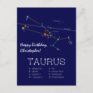 Zodiac Constellation Taurus Briefkaart