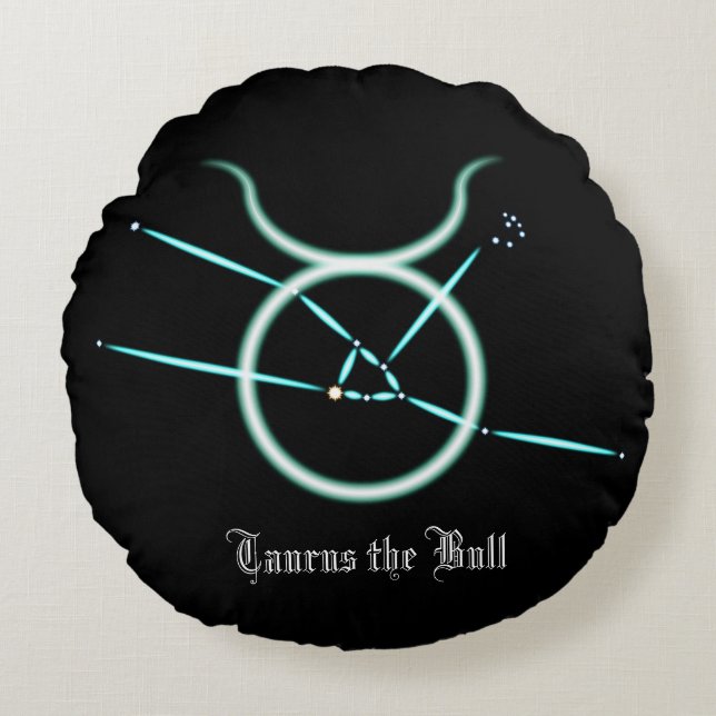 Zodiac Constellation Taurus Round Pillow Rond Kussen (Voorkant)