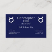 Zodiac Constellation Taurus Visitekaartje (Achterkant)