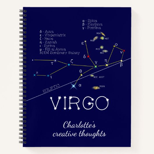 Zodiac Constellation Virgo Notitieboek (Voorkant)