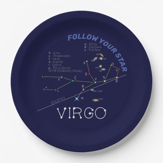 Zodiac Constellation Virgo Papieren Bordje (Voorkant)