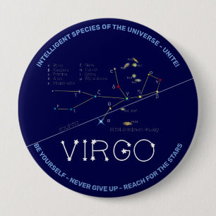 Zodiac Constellation Virgo Ronde Button 4,0 Cm
