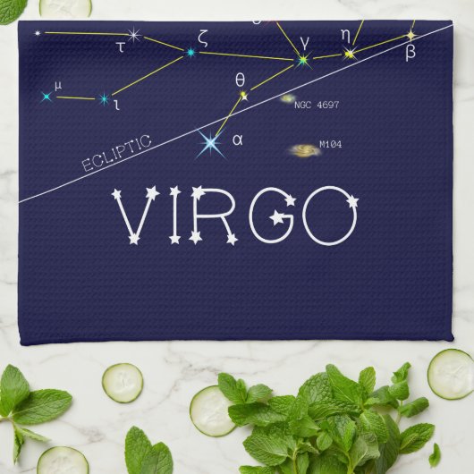 Zodiac Constellation Virgo Serviette de cuisine (Plié)