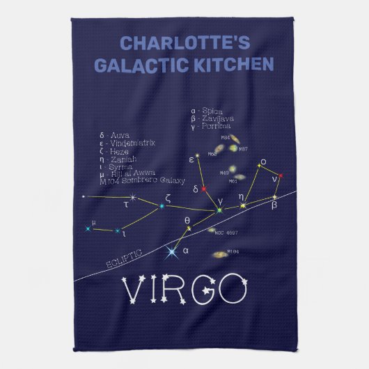 Zodiac Constellation Virgo Serviette de cuisine (Vertical)