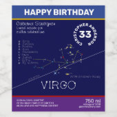 Zodiac Constellation Virgo Wijn Etiket (Enkel label)