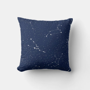 Zodiac Constellations met een donkerblauwe Starry  Kussen