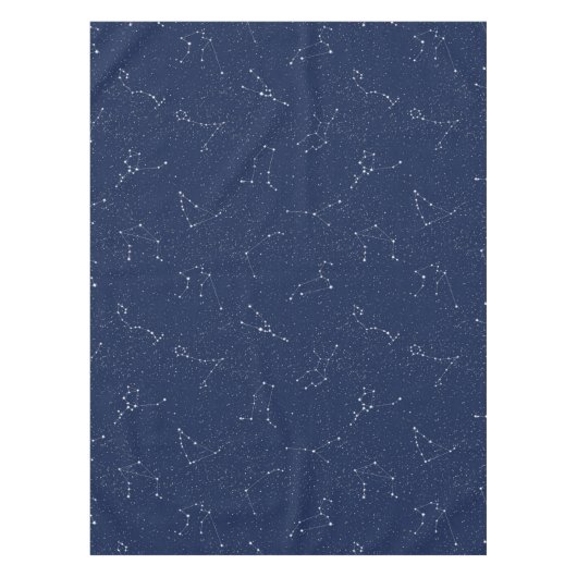 Zodiac Constellations met een donkerblauwe Starry Tafelkleed (Voorkant)