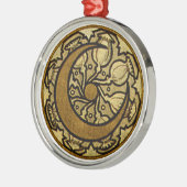 Zodiac Crescent Moon Mucha Metalen Ornament (Links)