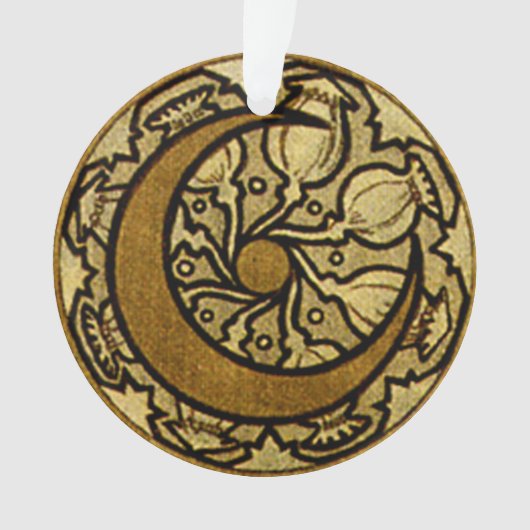 Zodiac Crescent Moon Mucha Ornament (voorkant)