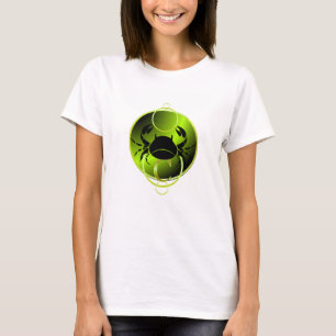 Zodiac Design Metallic Green Cancer T-shirt