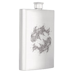 Zodiac Fish Design Flask Flacon