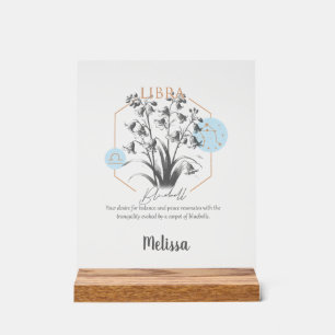 Zodiac Fleur de naissance Personnalisé Libra Cadea