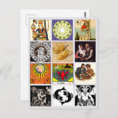 Zodiac Fortune Teller Tarot Card Art Collage Briefkaart (Voorkant / Achterkant)