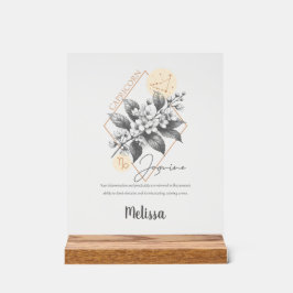 Zodiac Geboortebloem Gepersonaliseerde Steenbok Gi Acryl Bord