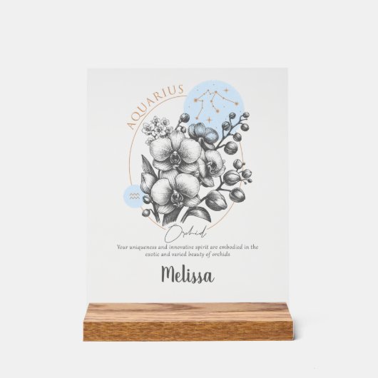 Zodiac Geboortebloem Gepersonaliseerde Waterman Gi Acryl Bord (Voorkant)