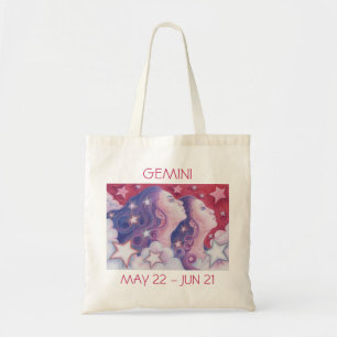 Zodiac Gemini canvas tas text