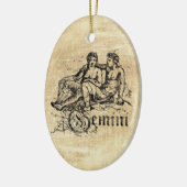 Zodiac Gemini Keramisch Ornament (Links)