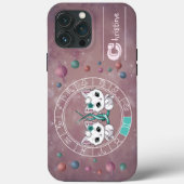 Zodiac Gemini Schattige Cat Wheel Planet Astrologi Case-Mate iPhone Case (Achterkant)