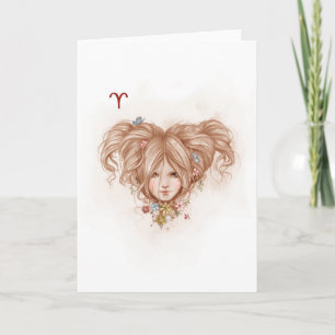 Zodiac Girl Wenskaart: Ram Kaart