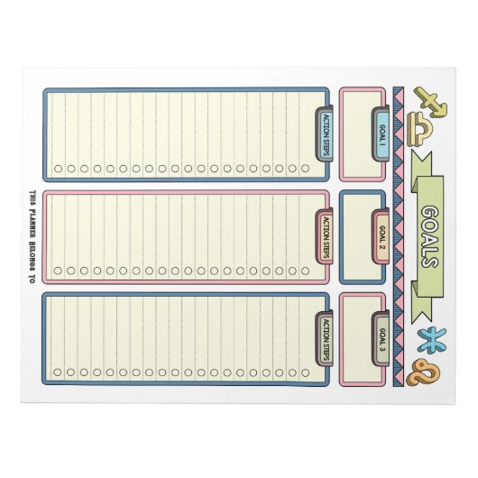 Zodiac Goal Planner Aangepast Notitieblok (Voorkant)