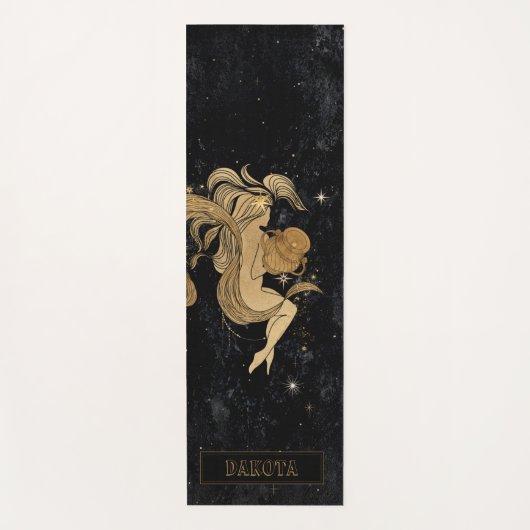 Zodiac Goddess | Cosmic Gold Aquarius Astrologie Yogamat (Voorkant)