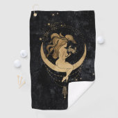 Zodiac Goddess | Cosmic Gold Cancer Astrologie Golfhanddoek (Insitu)
