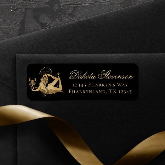 Zodiac Goddess | Cosmic Gold Schorpioen Astrologie Etiket