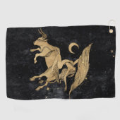 Zodiac Goddess | Cosmic Gold Taurus Astrologie Golfhanddoek (Horizontaal)