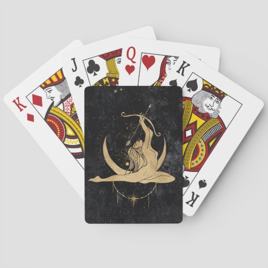 Zodiac Goddess | Kosmische gouden Boogschutter Ast Pokerkaarten (Achterkant)